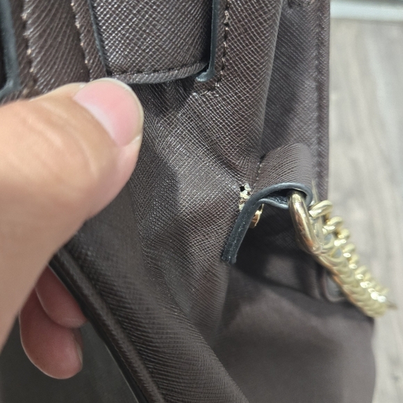 Michael Kors Large Hamilton Chocolate Brown Tote w/ Pad Lock - Picture 10 of 15